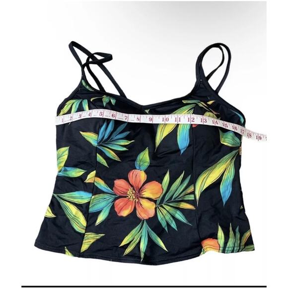 Miraclesuit Malibu Tankini Swim Top Tropical Tagged Size 16W Fits Medium Large - Picture 11 of 12